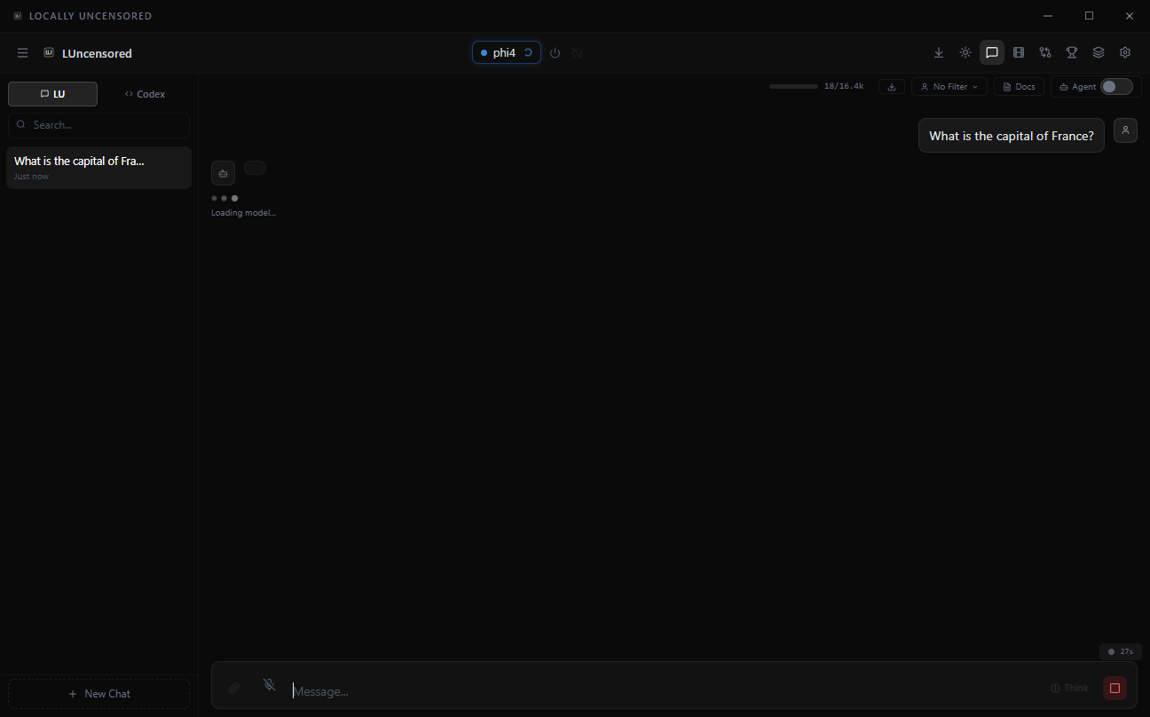Active chat conversation